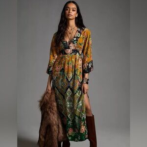 Anthropologie Mixed Media Floral Maxi Dress, hard to find!
